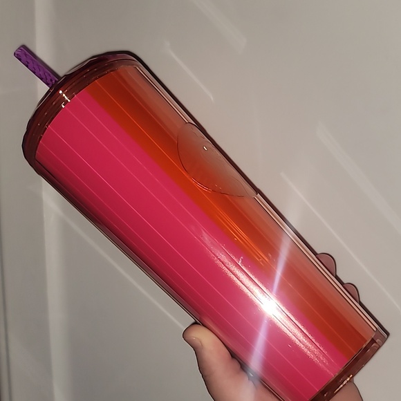 Starbucks Summer 2024 Venti Dome Tumbler Orange Pink Split Iridescent - Picture 1 of 5